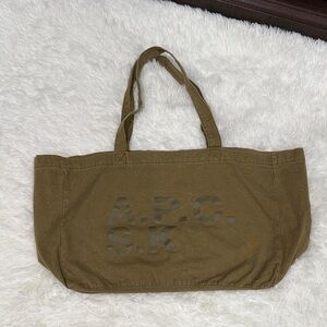 A.P.C. Khaki Canvas Tote Bag